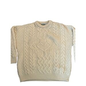 Aran Crafts 100% wool sweater, cream large